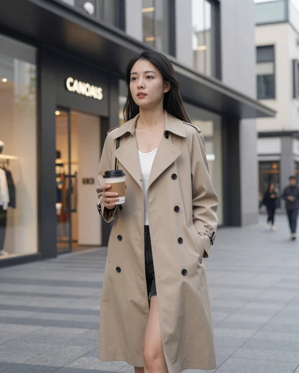 Modern Chinese professional woman walking through Shanghai reflecting educated singles culture