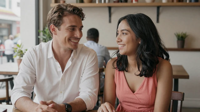 David and Maria enjoying coffee together at a Manila cafe