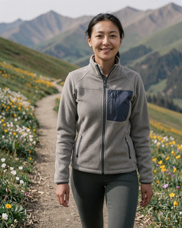 Adventurous Kyrgyz woman on a mountain trail reflecting the outdoor spirit of Kyrgyzstan singles